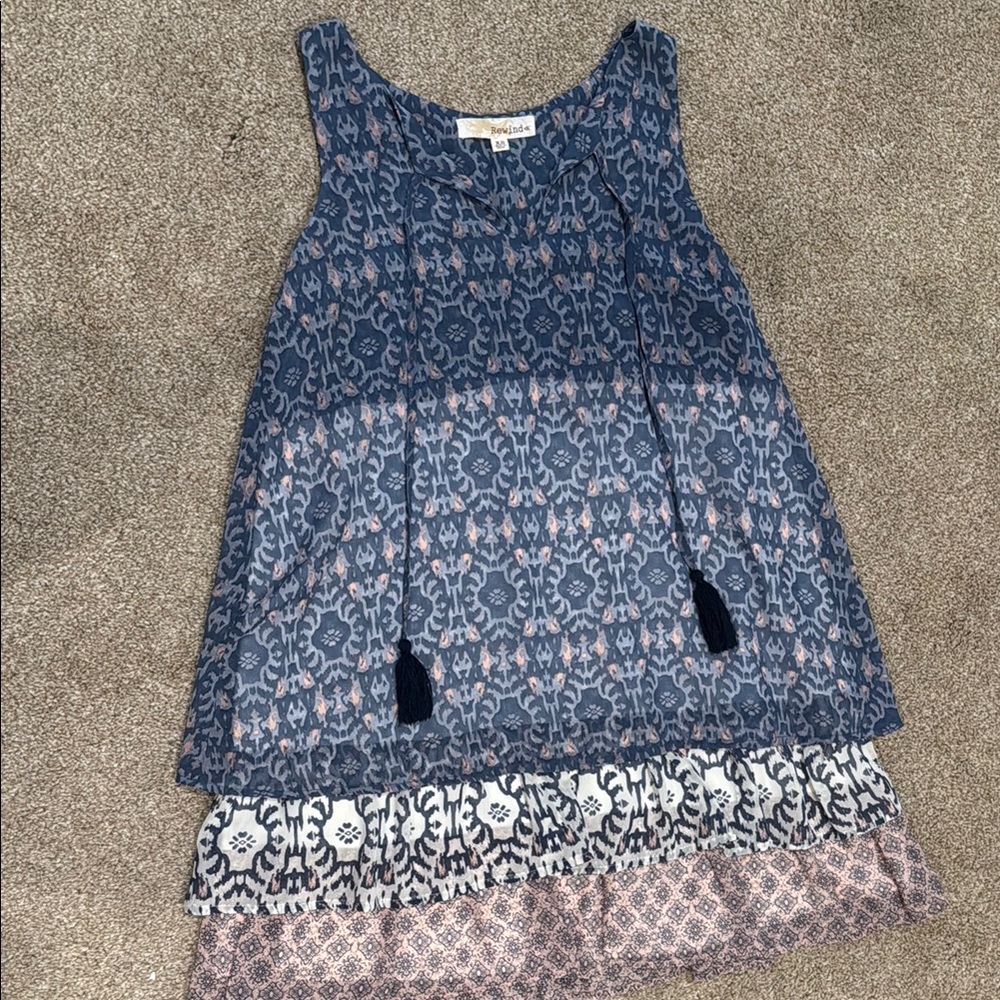 Rewind Blue and White A-Line Tunic